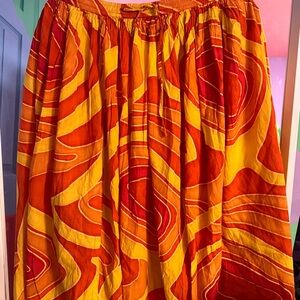 Vibrant Orange and Yellow Swirl Skirt